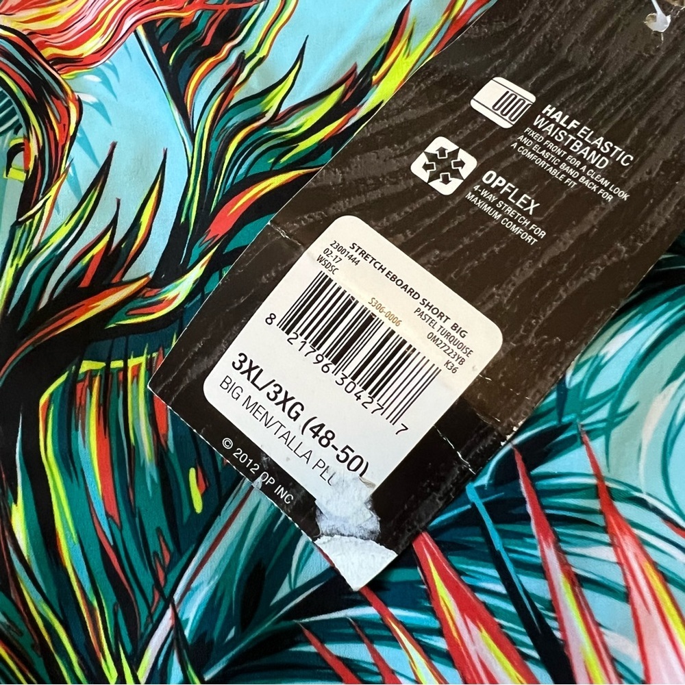 NWT OP Big Men’s 3XL Swim trunks Swimsuit 48-50 Turquoise NEW Board Shorts - Picture 4 of 10